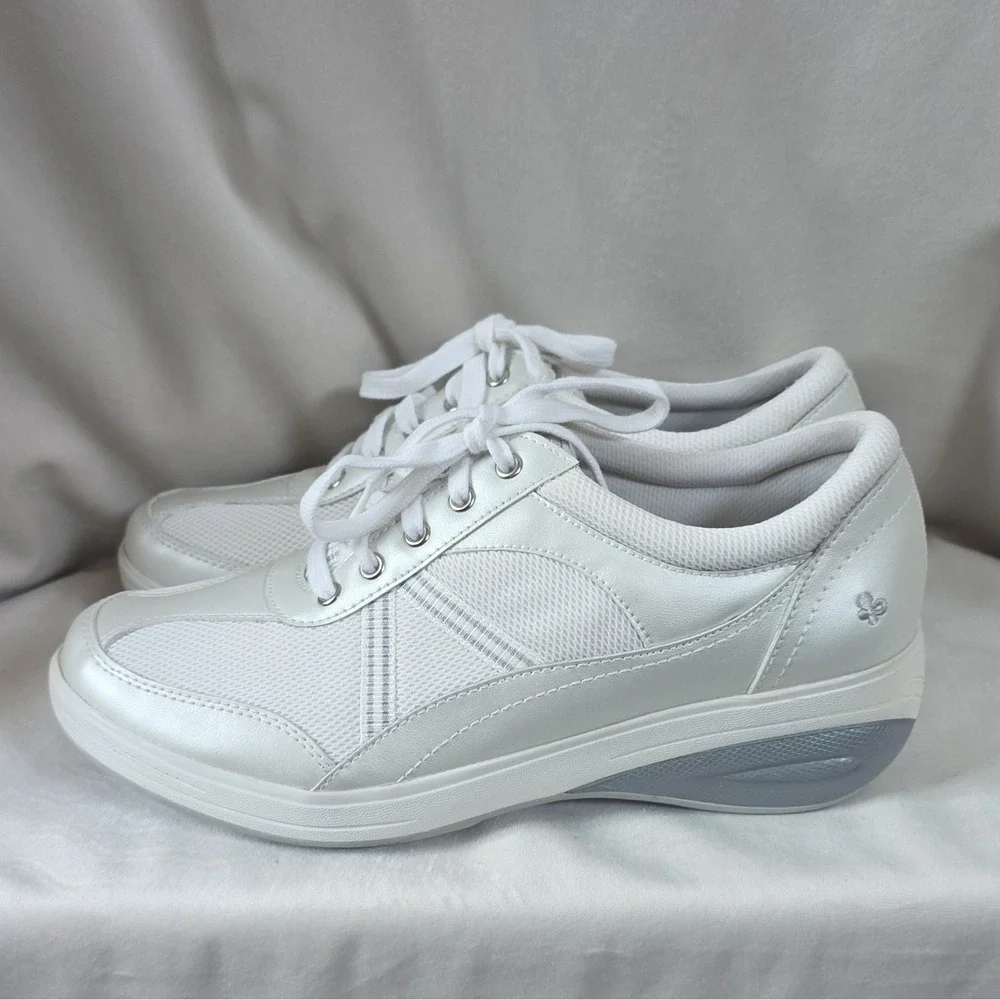 Grasshoppers Get Fit White Lace Up Comfort Walking Sneakers Women's 10 M